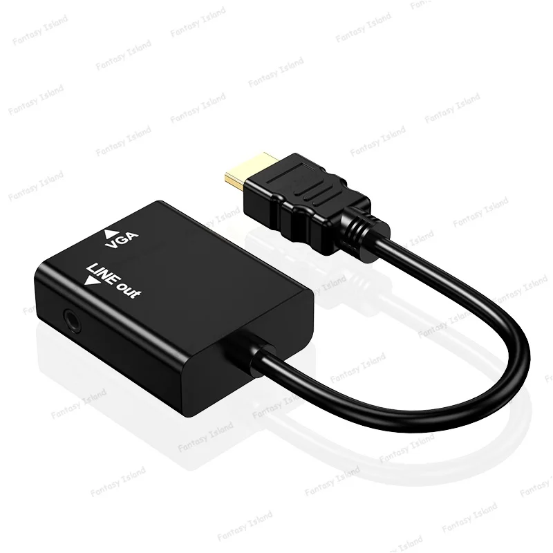 HW-2201 HDMI do VGA konwerter z moc dźwięku dostaw wypukła głowa połączenie z komputerem wyświetlacz kabel HDMI do VGA