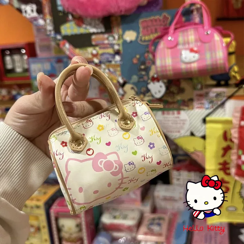 Sanrio Exquisite Hello Kitty Cartoon Mini Handbag Y2K New Vintage Cute Print Crossbody Bag Korean Versatile Fashion Wallet Gifts