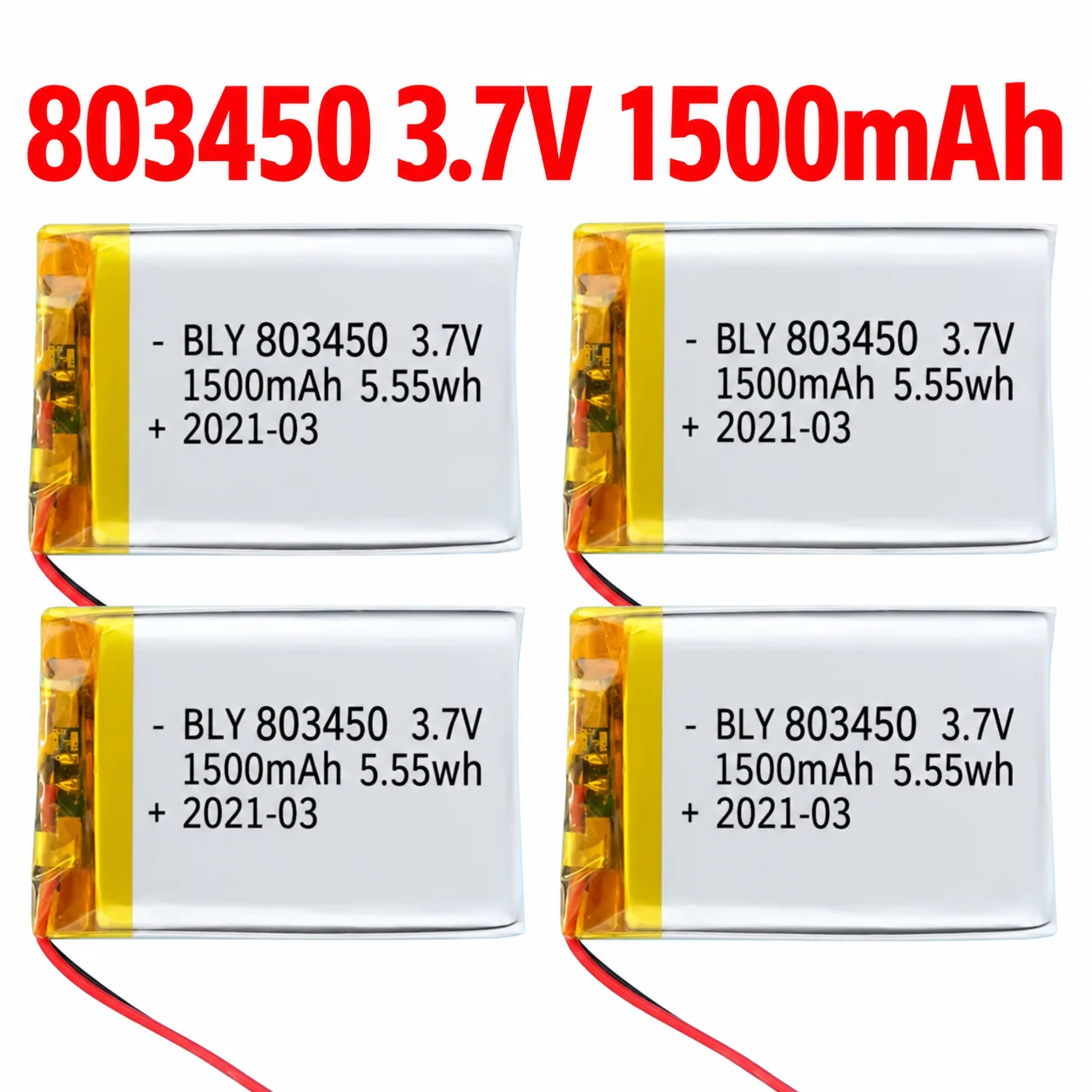 3.7V 1500mAh 803450 Li-Po Rechargeable Battery for Game Controller GPS Navigator Bluetooth Speaker Camera Lithium Polymer Cell
