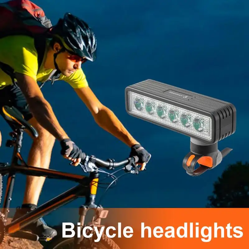 Bicycle Headlights Front 6 Lamp Beads Night Riding Headlight With 120 DB Bell Speaker Road Bike Lights For Handlebar 500 Lumens