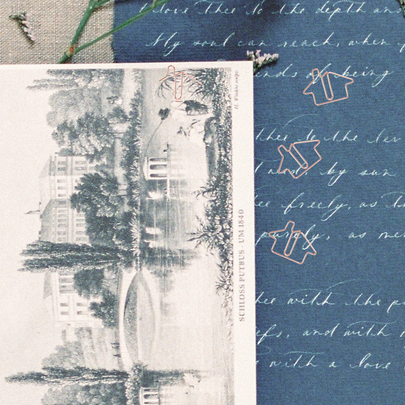 

50 Pcs Metal House Bookmark Paperclips Small Wedding Novelty Decorative Rose Gold for Office Cute