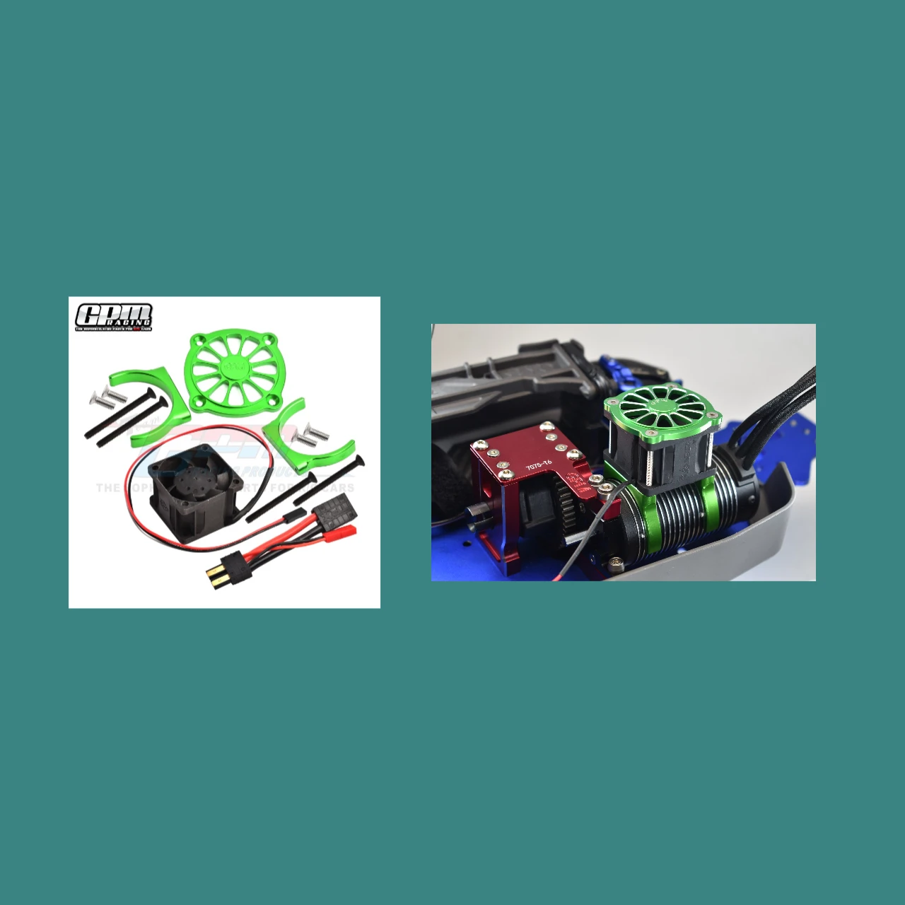 

Aluminum Motor Heatsink With Cooling Fan Only Use With SLE038A For TRAXXAS 1/8 Sledge