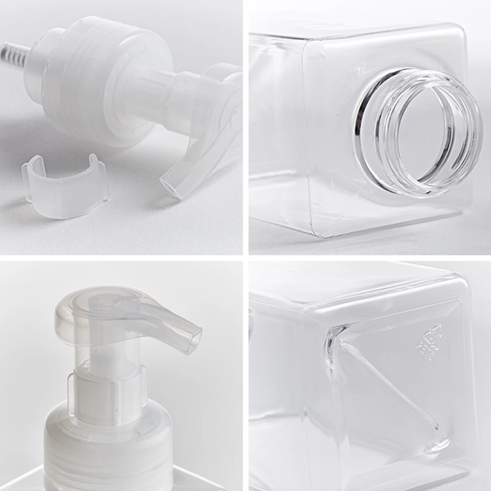 

3pcs Foam Bottle Shampoo Container Refillable Liquid Soap Subpackaging Bottle 650Ml Transparent Durable Press Pump