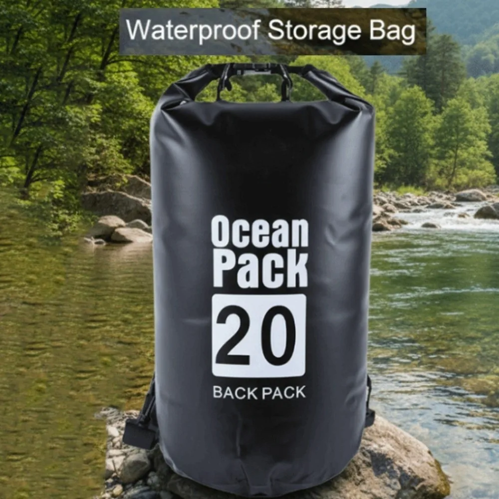 20L Waterproof Dry Bag Large-Capacity Waterproof Swimming Bucket Bag Lightweight with Shoulder Straps Beach Backpack