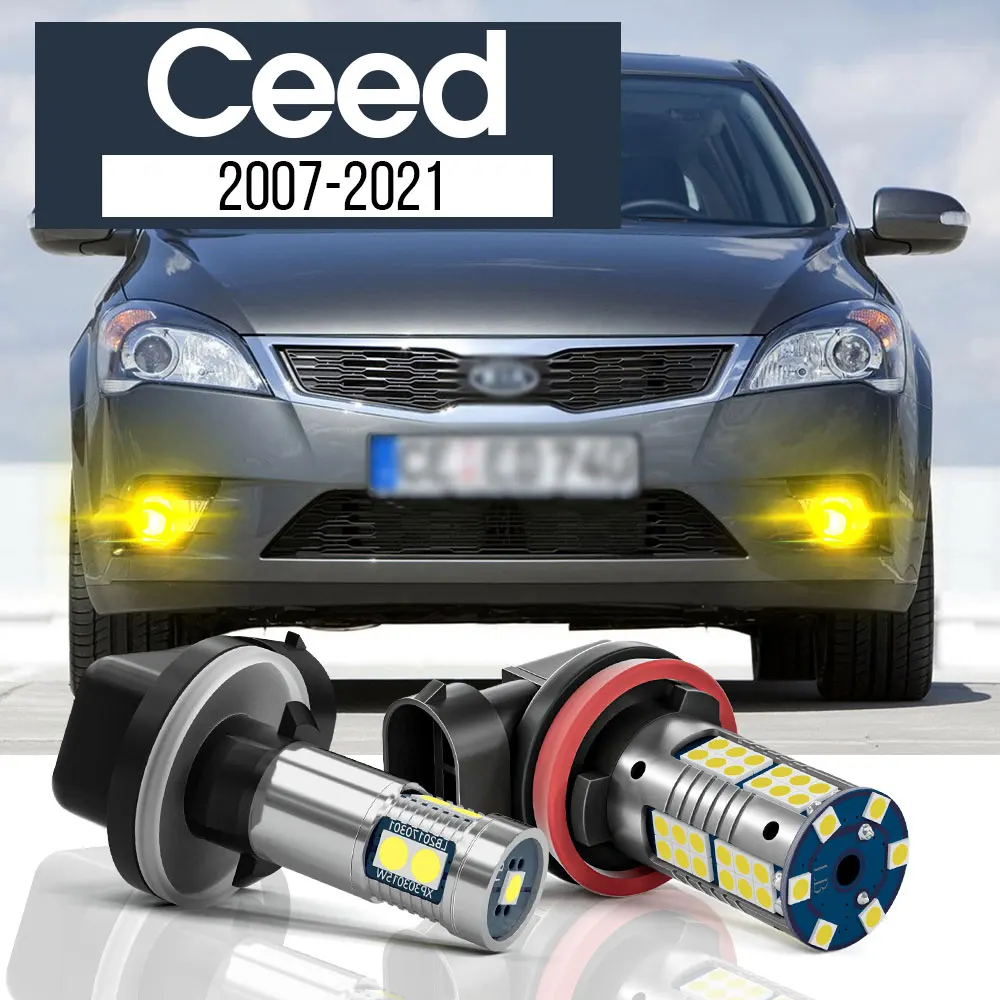 

2x LED Fog Light Lamp Blub Canbus Accessories For Kia Ceed 2007-2021 2009 2010 2011 2012 2013 2014 2015 2016 2017 2018 2019 2020