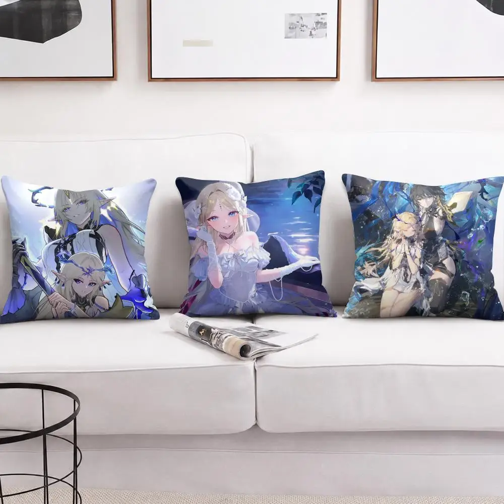 Cartethyia Wuthering Waves Cushion Cover Soft Short Plush Pillow Cover Smooth Cozy Texture Aesthetic Cushion Case Home Decor