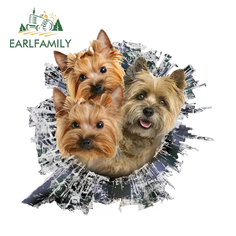 EARLFAMILY Tear Furry Puppy Car Stickers Suitable For Smooth Surfaces Great Dog Decals Waterproof Vinyl Car Refrigerators Decor