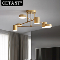 Dropshipping LED Chandelier Modern Semi Black White Gold Lustre Ceiling Light For Dining Living Rooms Bedroom Indoor Decor Lamps