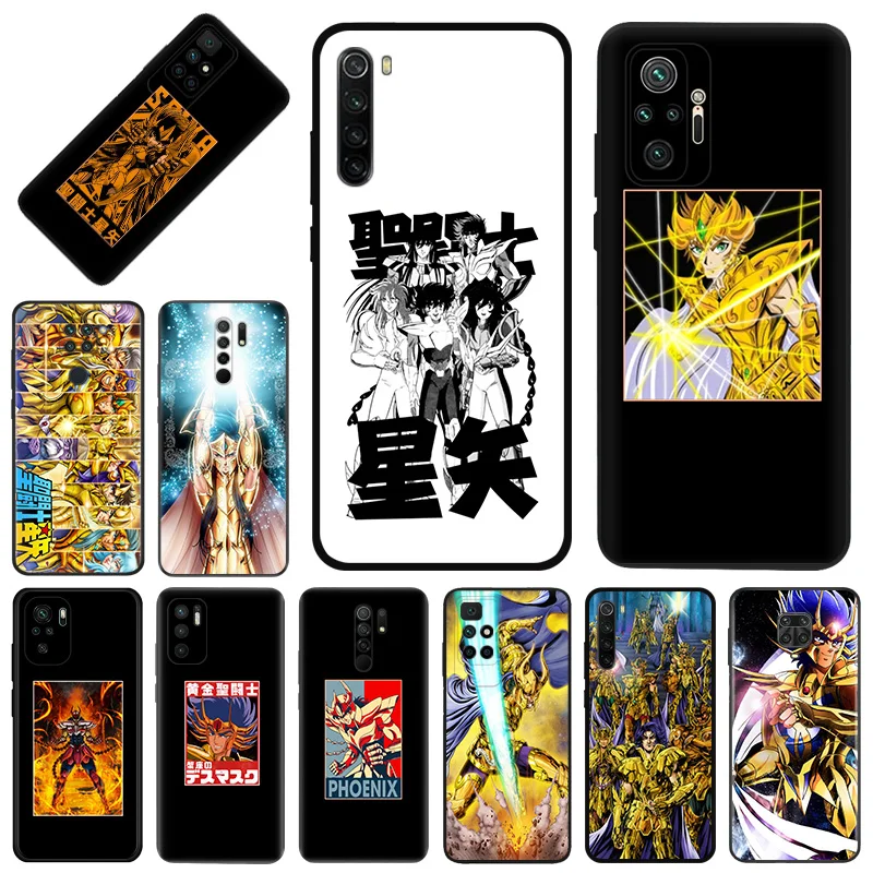 Phone Case for Redmi A2 A1 K60 K50 K40 9T 9C 9A Note 9 9S 8T 8 7 Xiaomi CC9Pro Eden Saint Seiya Anime Soft Black Anti-Drop Cover