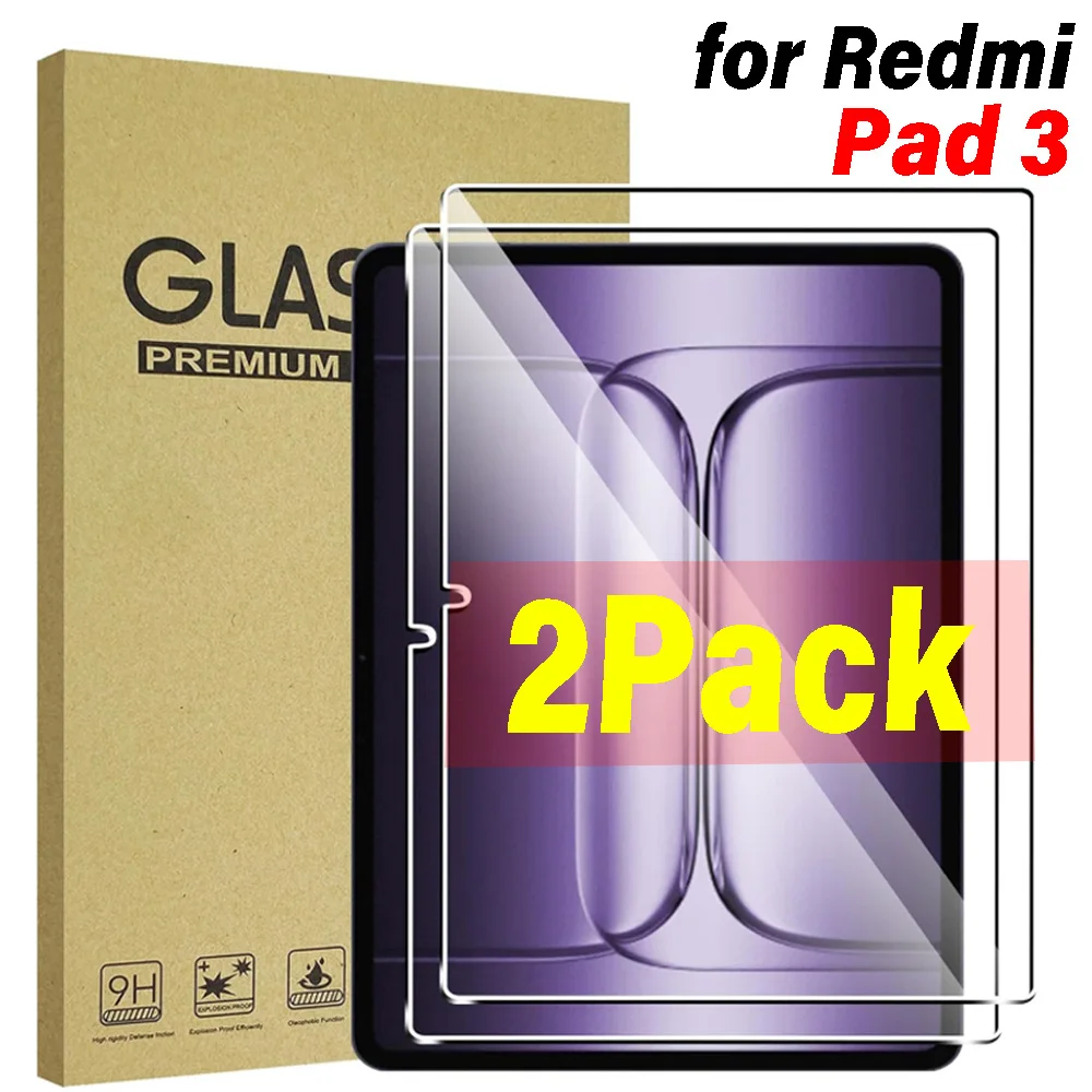 

1/2 шт. HD прозрачное защитное стекло от царапин для Redmi Pad 3, закаленное стекло 9H для защиты экрана планшета Xiaomi Redmi Pad 3
