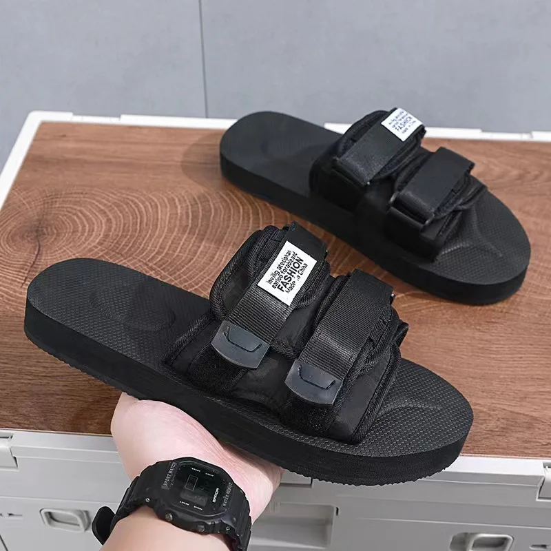 Velcro Flat Slippers Flip-flops Trend Fashion Beach Shoes Home Network Red Couples Romantic Popular Women Sandals