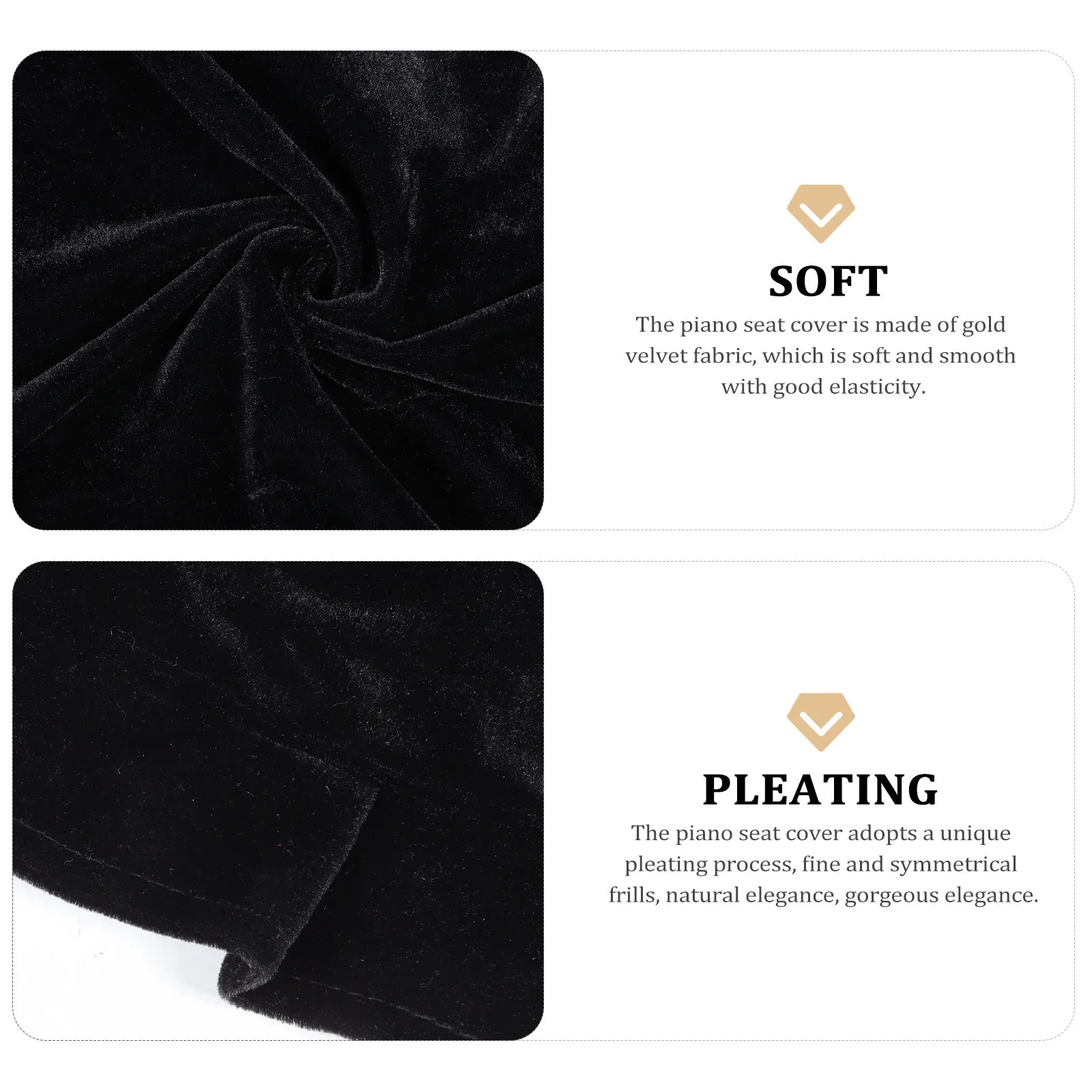 

Pleuche Piano Stool Cover Comfortable Wrinkle Resistant Seat Protector Anti Skid Stretch for Piano Bench Chair Cushion