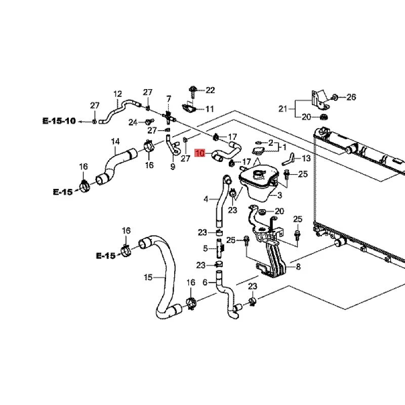 Suitable for 2016 Ho nd aC iv ic CR VC RV CR VC RV CR VC RV Outlet pipe Connecting pipe Outlet pipe Connecting pipe