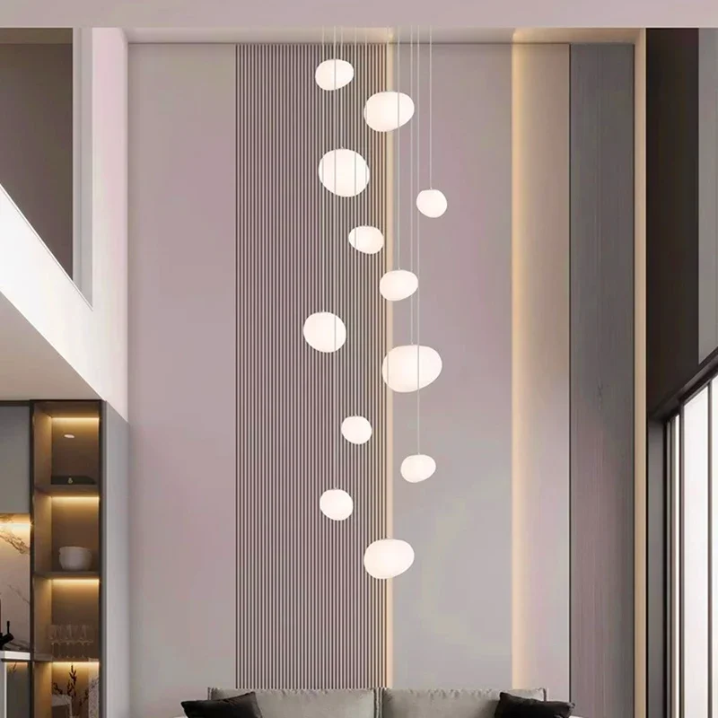 Imagem -04 - Nordic Glass Ball Led Pendant Lights Sala de Jantar Mesas de Comida Quarto Escadaria Candelabro Home Decor Luminária