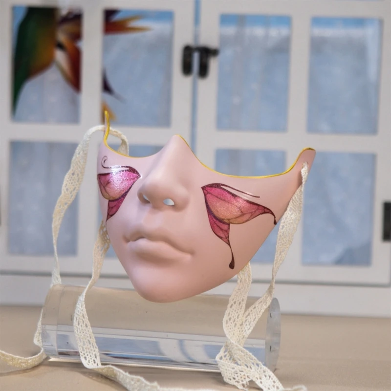 8 Styles Masquerade Beauty Mask Halloween Costume Accessories Women Aesthetics Mask Party Cosplay Prop Half Face Cover for Adult image 2
