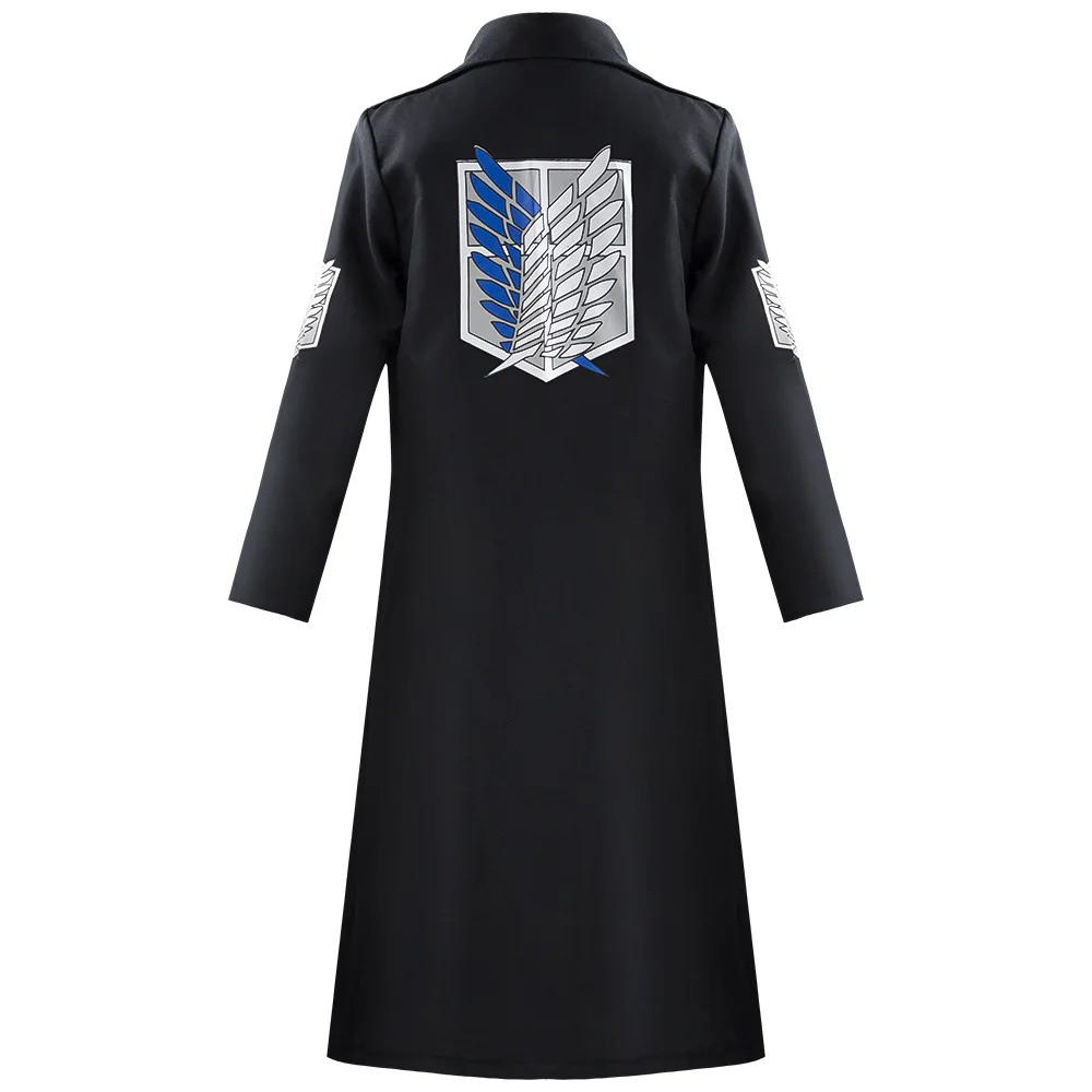 Аниме Эрен Леви Микаса Ханж Косплей Костюм Скаутский полк Армейская зеленая форма Пальто с вышивкой Брюки Рубашка Пояс Наряд Костюм