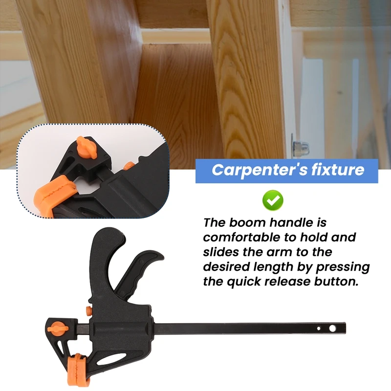 Vendita calda 10 pezzi Set di morsetti per la lavorazione del legno da 4 pollici tipo fisso velocità di rilascio rapido a cricchetto Kit di barre da lavoro in Nylon estruso gadget per spalmatore