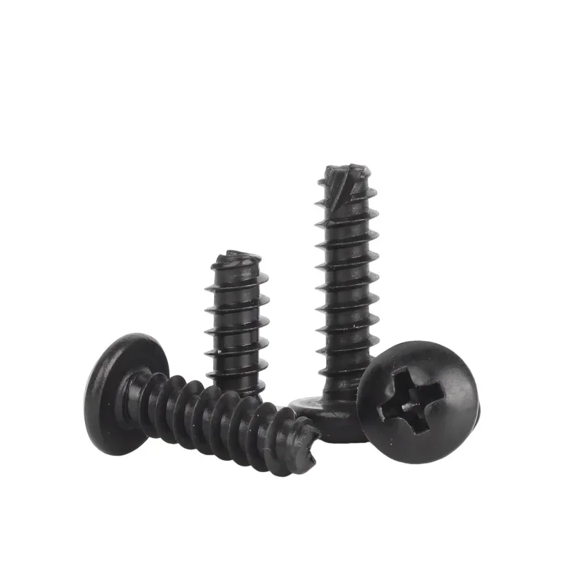 

Black M2 M2.3 M2.6 M3 M3.5 M4 M5 304 Stianless Steel PT Round Head Self Tapping Wood Screw Tail-Cut Phillips Cross Recessed