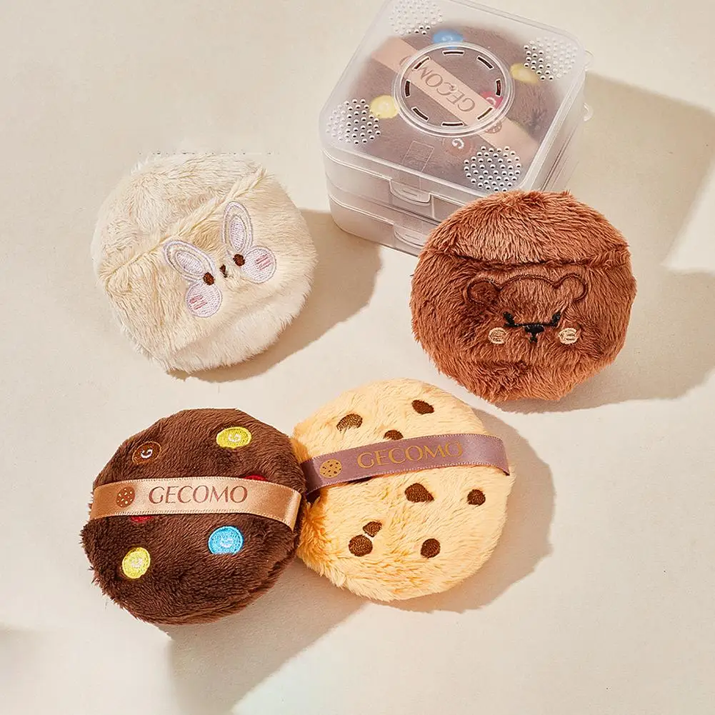 Kleine Beer Make-up Bladerdeeg Gezichtspoeder Spons Zacht Fluweel Cosmetica Bladerdeeg Mixer Koekjesvorm Foundation Make-up Spons Beauty Tool