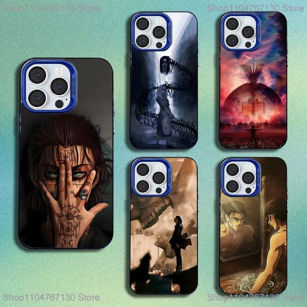 

Eren Yeager Phone Case For iPhone 16,15,14,13,12,11,Mini,Pro,SE,MAX Blue Matte Silicone Cover