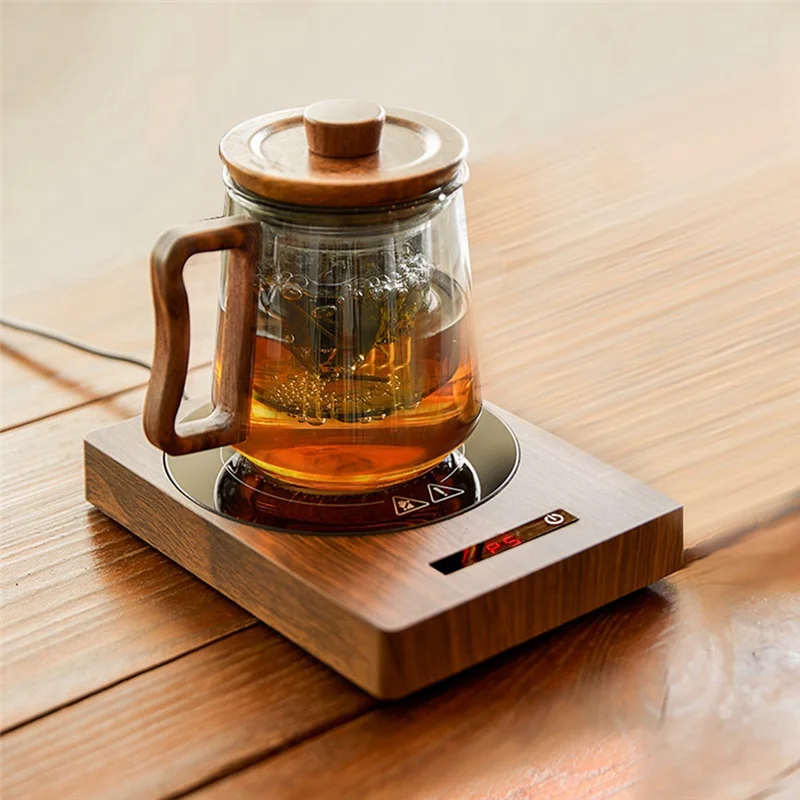 

ABXF-Coffee Milk Tea Heating Pad Cup Heater Mug Warmer Hot Tea Makers Automatic Warmer Coaster US Plug