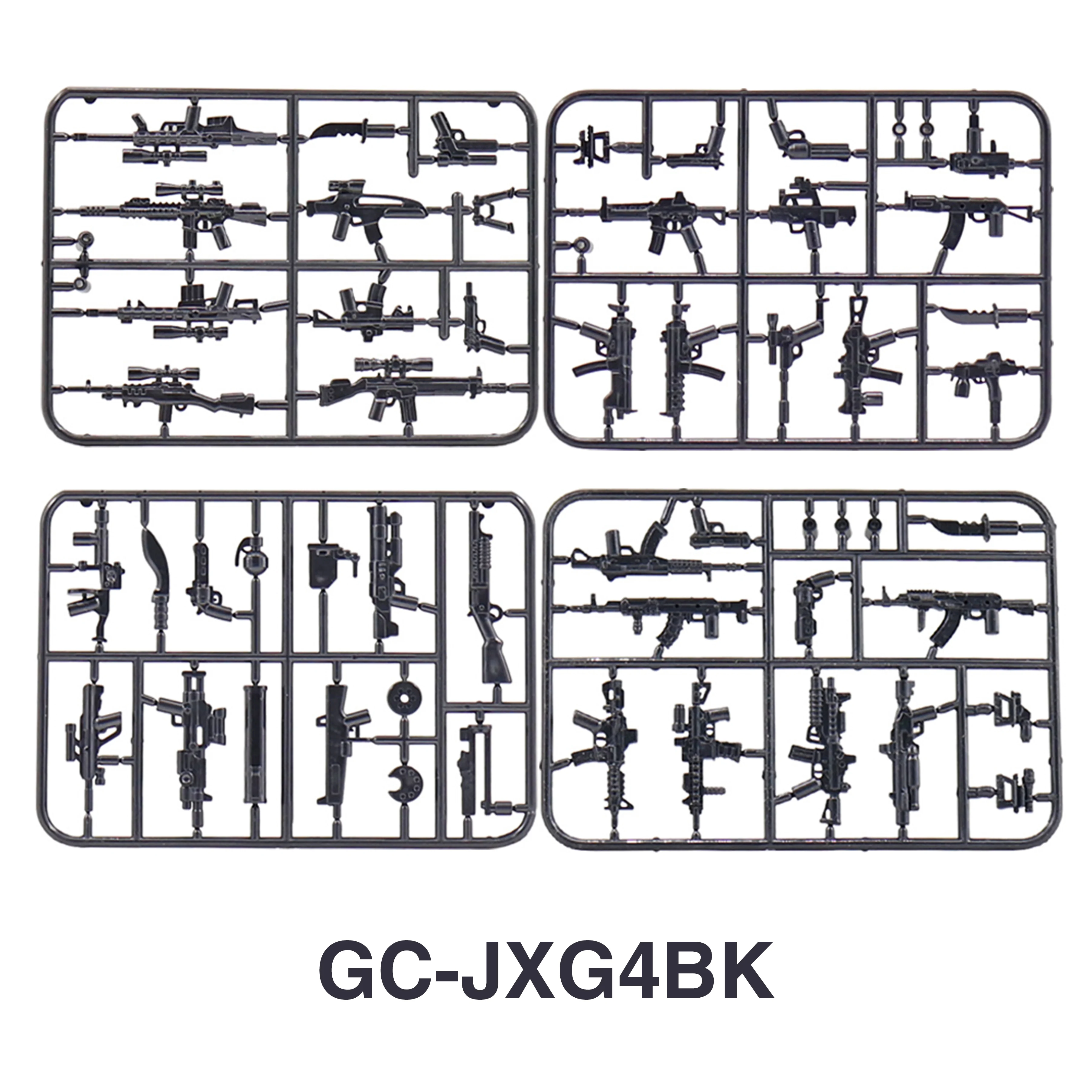 ปืนไรเฟิลจู่โจม AK 27ชิ้นอุปกรณ์เสริมปืนทหารอาวุธทหารสงครามโมเดล WW2บล็อกเพลย์โมบิลของเล่นเด็ก