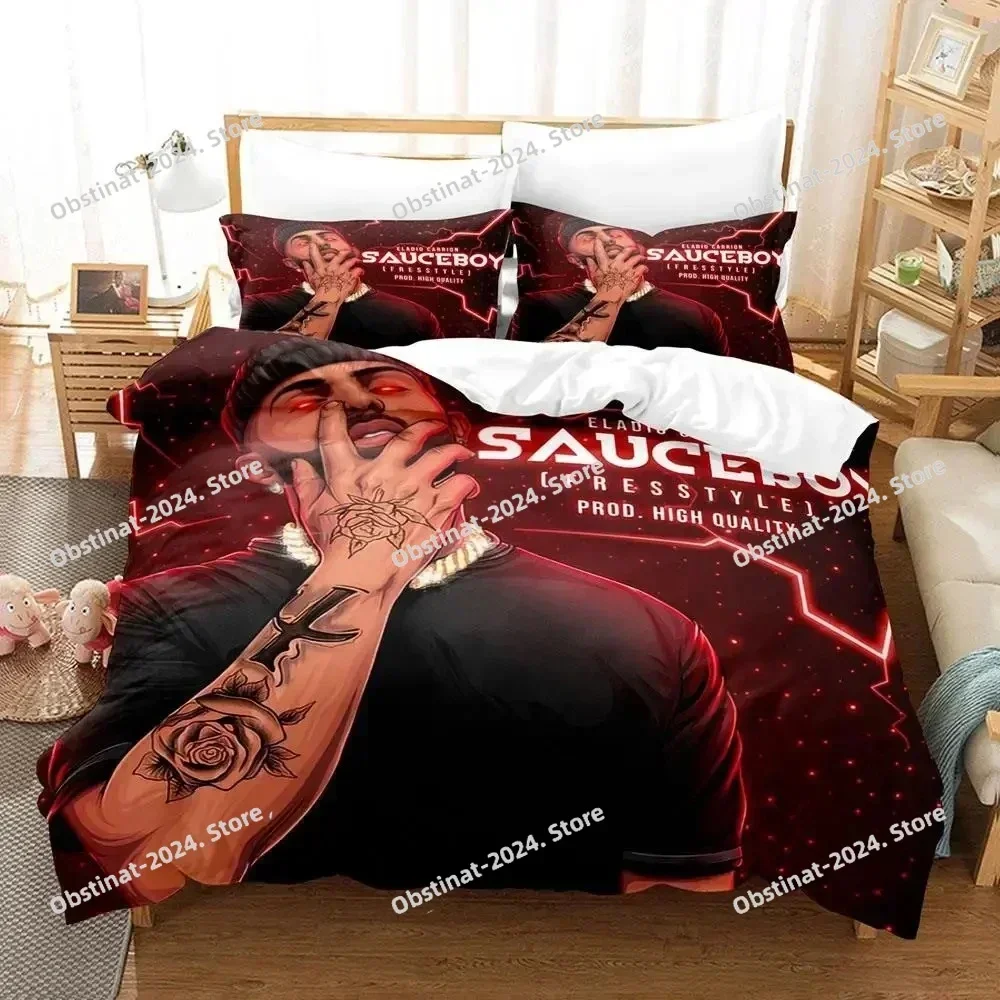 3D Print Eladio Carrion Rapper Bedding Set Duvet Cover Bed Set Quilt Cover Pillowcase Comforter king Queen Size Boys Adult