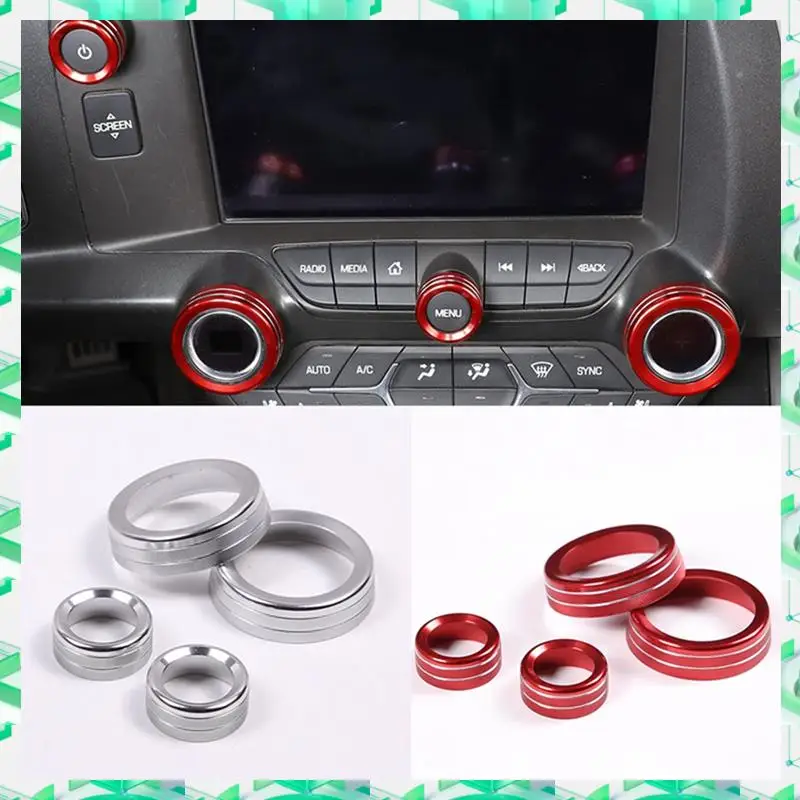 

3C Electron Car Central Console Red AC Volume Knob Button Switch Cover Trim For Corvette C7 2014-2019 Parts,Car Centra
