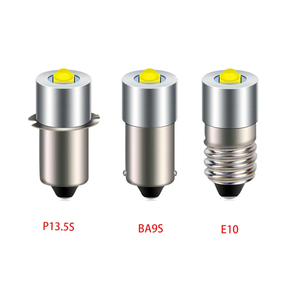 5pcs/lot 3W LED Flashlight Bulb 6-24V P13.5S/E10/BA9S Cold/Warm White Spotlight Lamp for Torches Emergency Light