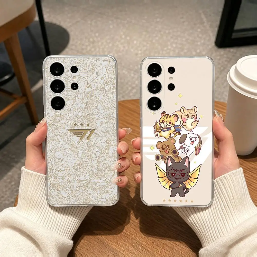 T1 Esports team logo  gift Phone Case Transparent Silicone Soft For Samsung S25,S24,S21,S22,S23,S30,Ultra,S20,Plus,Fe