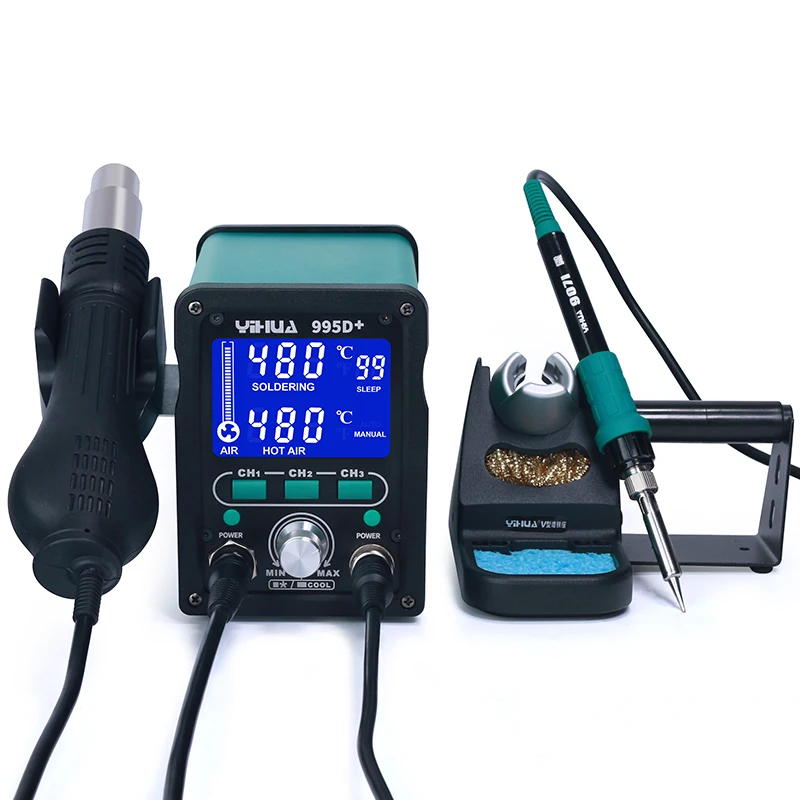 

YIHUA 995D+ hot air welding table hot air welding table two in one double number display welding table