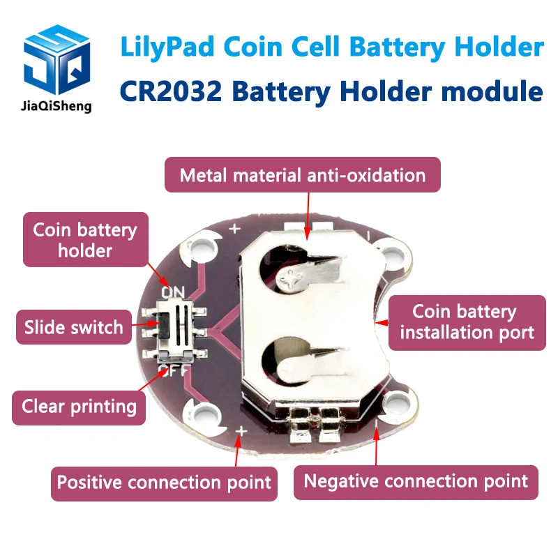 LilyPad Coin Cell Battery Holder CR2032 Battery Mount Module for arduino DIY KIT