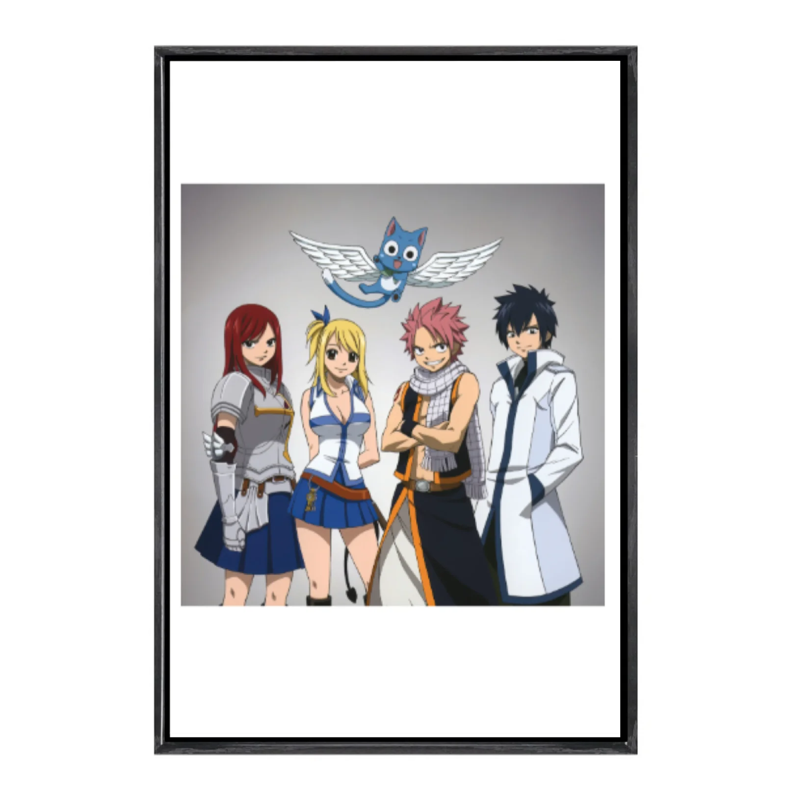 

Japanese Manga Multi-Size Canvas Poster Double Framed Wall Art,Fairy Tail Home Decor for Living Room Bedroom