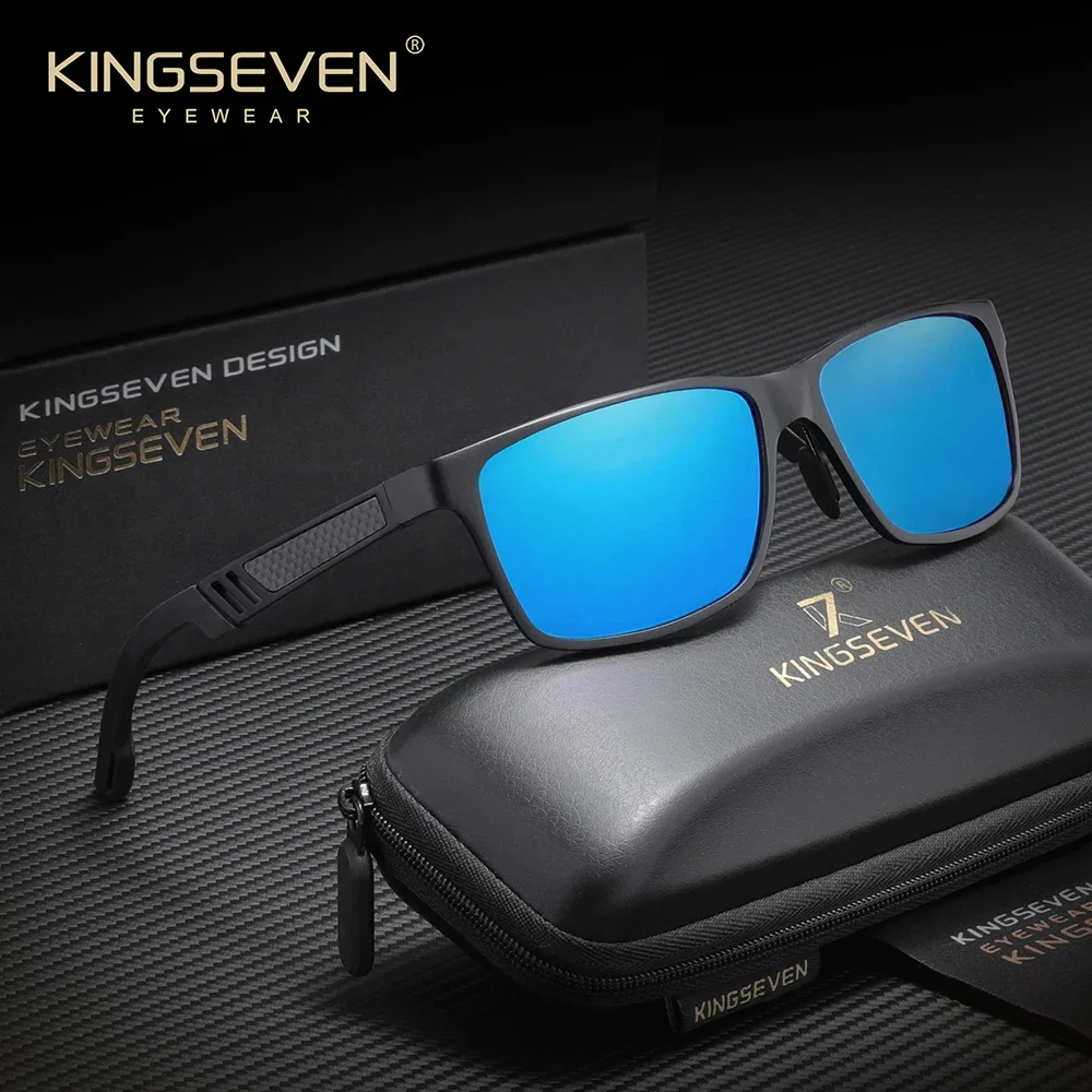 KINGSEVEN Lunettes de soleil polarisées UV400 tendance et luxueuses pour le sport en plein air, anti-éblouissement, classiques, unisexes, pour hommes et femmes