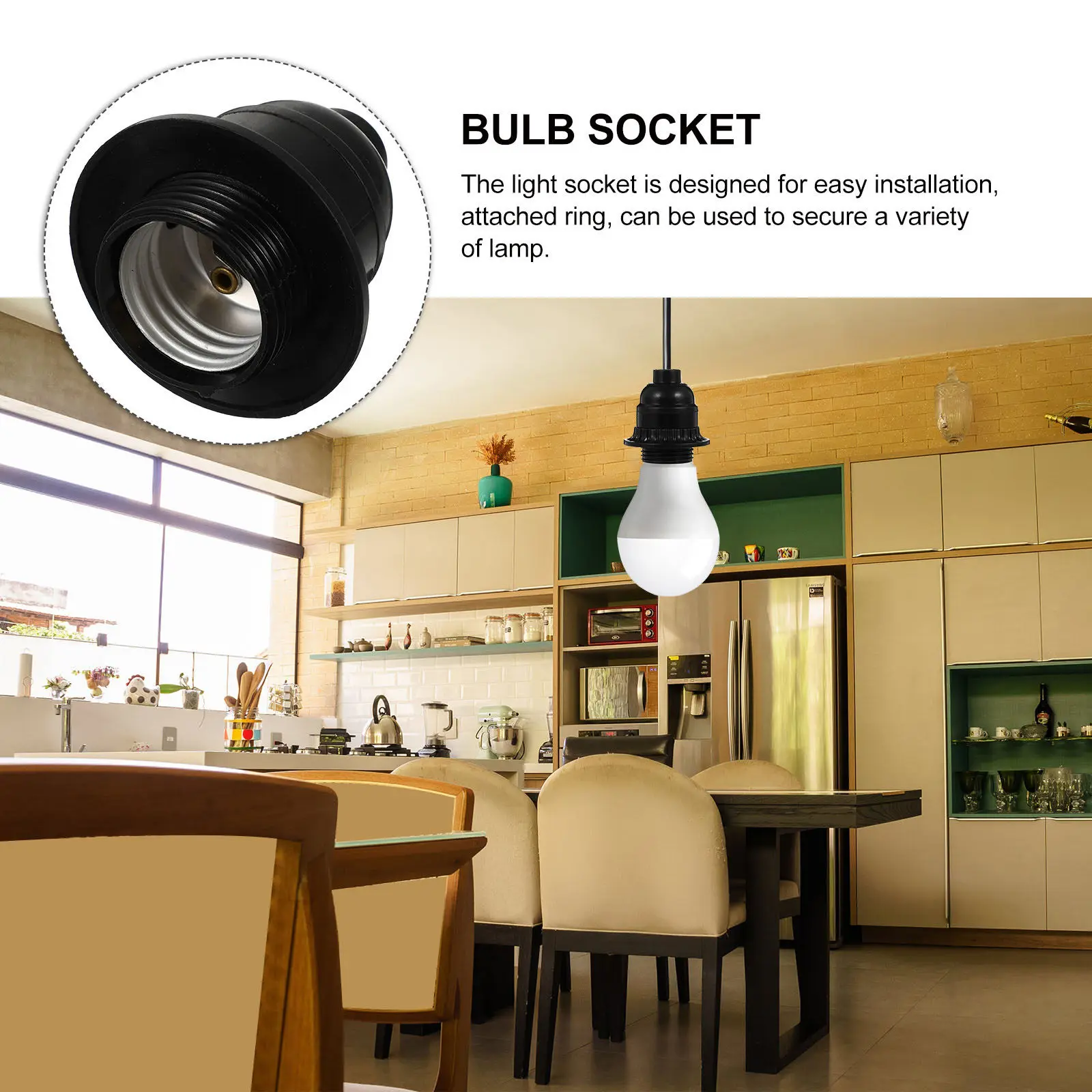 3Pcs E26 Lamp Holder Keyless Light Socket Reliable Heat Resistant Replacement E26 Light Socket for Chandelier Lamp Fixing