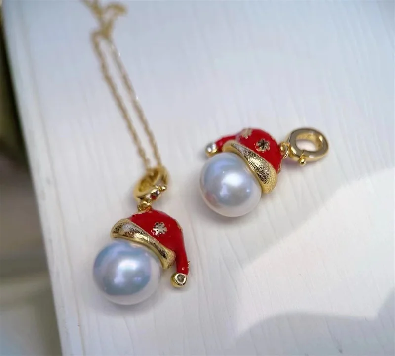 

925 Sterling Silver New Ladies Fashion Jewelry Natural Freshwater Pearl Round Edison Pearl Pendant For Women Christmas Gifts