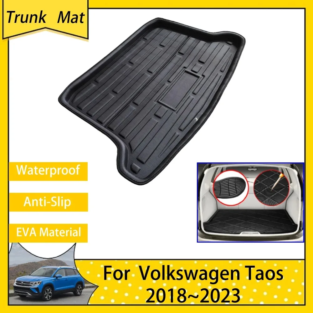 Car Boot Cargo Mat For Volkswagen VW Taos Tharu 2018 2019 2020 2021 2022 2023 Rear Trunk Pad FLoor Carpet Protective Accsesories