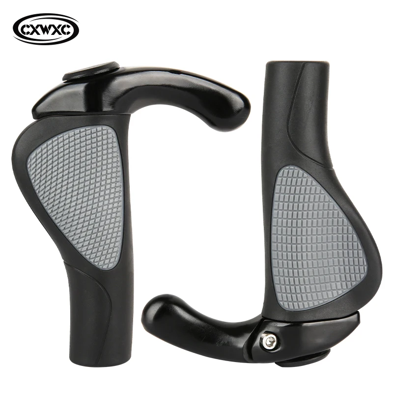 CXWXC Ergonomics Bicycle Grips Soft Rubber Mountain Bike Grips Shockproof Anti-Slip Metal Cover Lockable for 22.2mm Handlebar