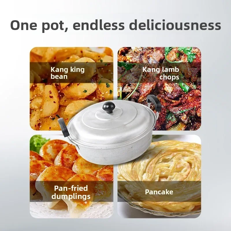 Handmade Pure Aluminum Pancake Pan Thickened Non-stick Flat Bottom Skillet for Making Crepe Pancakes