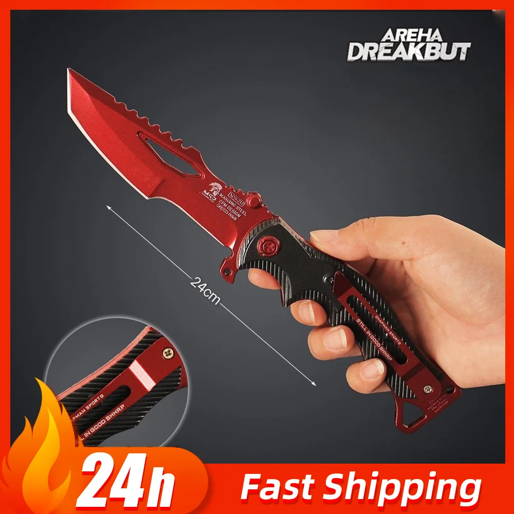 Arena Breakout jeu périphérique cerf-volant rouge couteau armes modèle couteau de terrain pliable en métal non aiguisé artisanat ornement garçon cadeau jouet