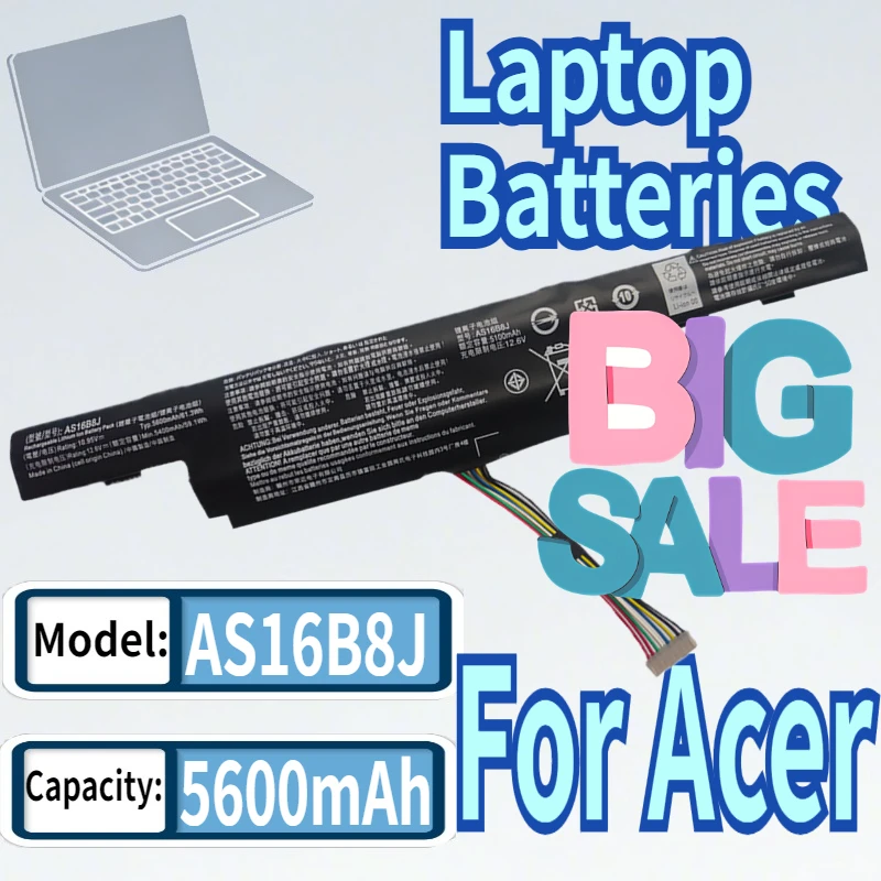 

AS16B8J/AS16B5J Laptop Battery for Acer E15 E5 - 575G/F15 F5 - 573G 10.95V 5600mAh Replacement Notebook Battery