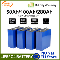 PowMr 3.2V 50Ah 100Ah 280Ah LiFePO4 Battery Lithium Iron Phosphate For DIY 12V 24V Grade A Rechargeable Cell Fit RV Boat Home