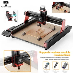 Twotrees TTC450 PRO Multi Functional CNC Router Milling Cutting Machine GRBL Laser Engraver For Wood Acrylic PCB PVC MDF Metal