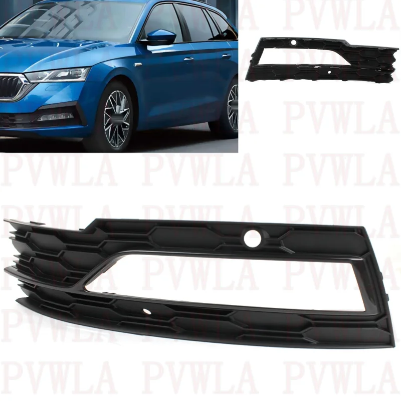 

car accessoire For Skoda Octavia 2020 2021 2022 2023 Left Side Front Bumper Fog Lights Lamp Grille Cover 5E3807681