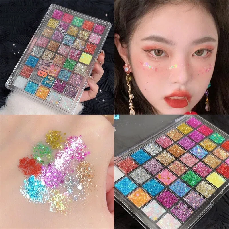 40 Colors Glitter Palette Face - Body Jewelry Glue 评论和价格