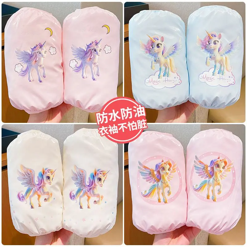 

A pair of new cartoon My Little Pony cartoon innovative cleaning sleeves cute waterproof sleeves arm anti-dirty student gift