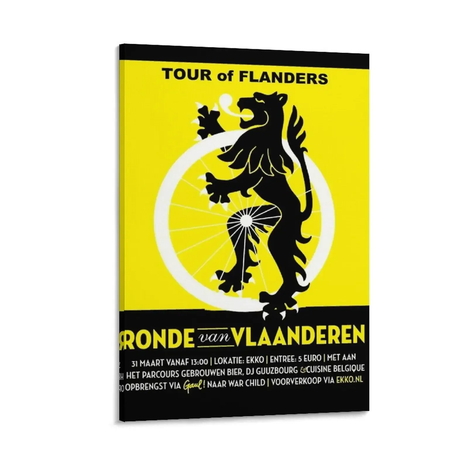 

TOUR of FLANDERS : Vintage Bicycle Racing Advertising Print Canvas Painting living room decoration Decoration Decoration bedroom