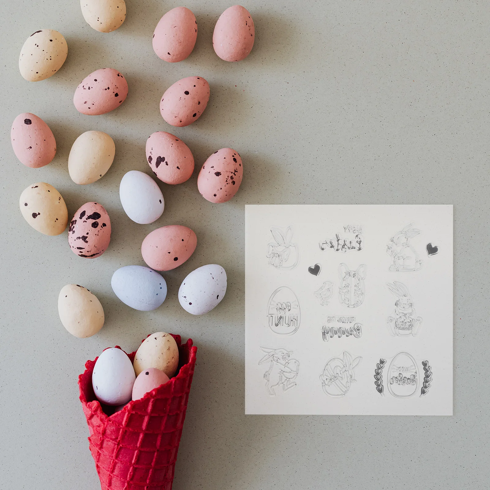 

2Pcs Easter Scrapbooking Stamps Clear Stamp PVC Retro Cartoon DIY H Account Scrapbooking Photo Album Decor Storage Tools