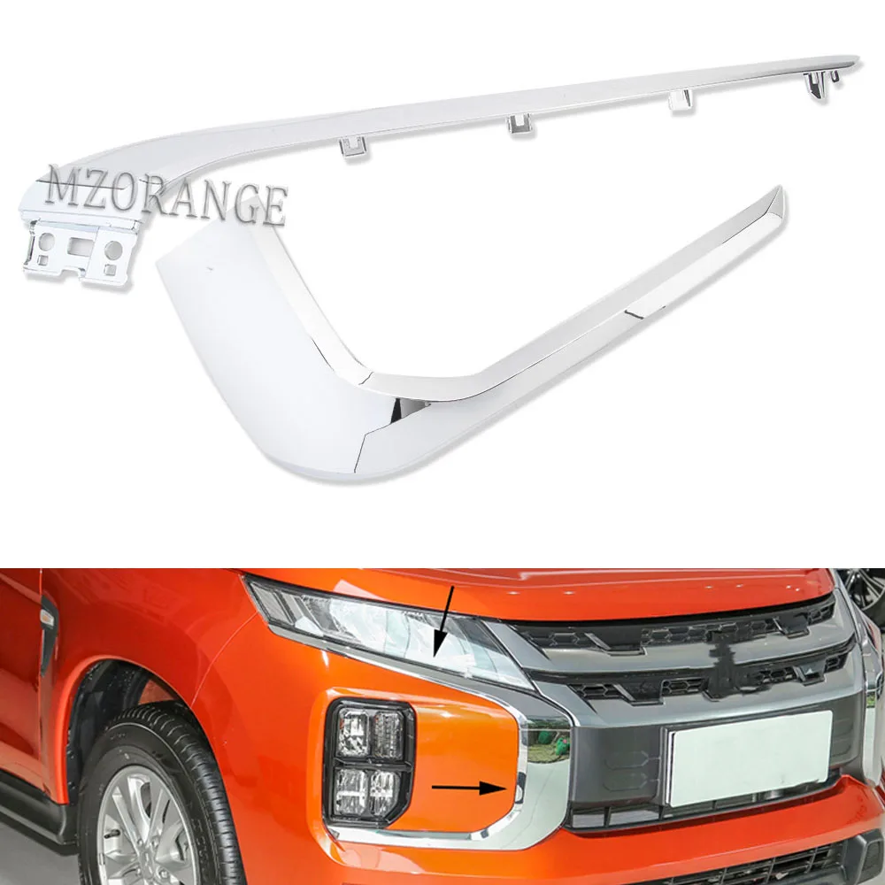 Car Styling for Mitsubishi ASX RVR 2020-2022 Chrome Strip Front Bumper Bar Trim Bump Fog Light Cover Shaper  ABS Car Accessories