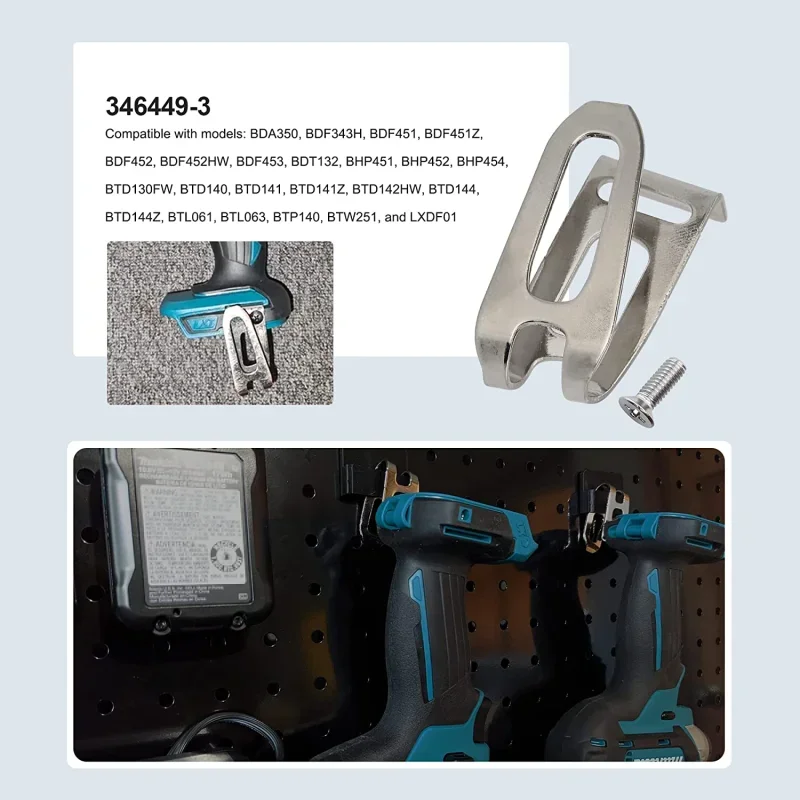 Clip per gancio per cintura per trapano elettrico con viti per Makita XFD01 XFD07D DTD144 DTD144Z 12V 18V trapano a batteria Clip per cintura